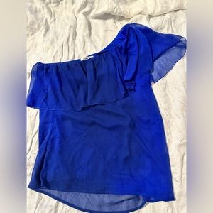 Pinky pretty little off shoulder blue blouse with ruffle